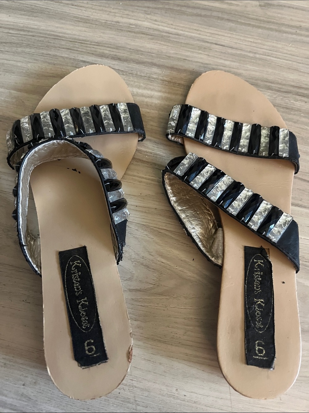 Black & silver sandals